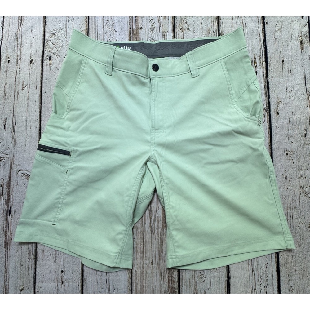 Stio Coburn XT Short Men's 33 Light Green 9.5" Inseam Cargo Zip Pockets